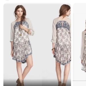 Free People Elsie Dress In Magnolia Combo Chiffon XS
